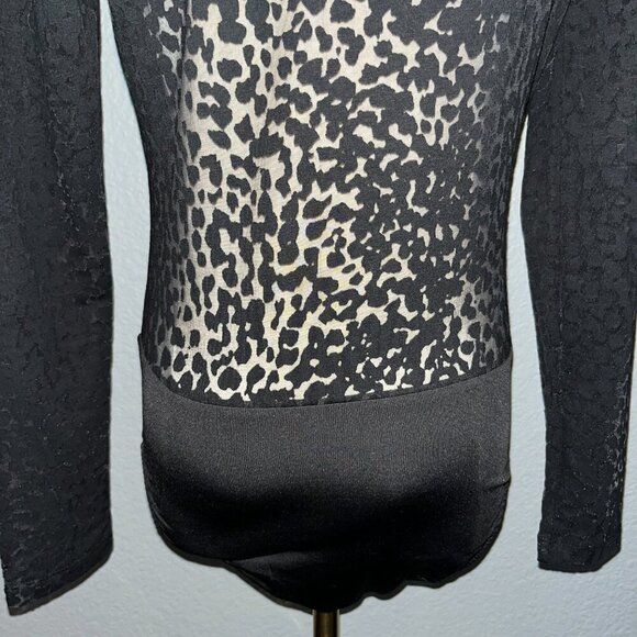 ALLSAINTS BELA LEOPARD SHEER BODYSUIT NEW WITH TAGS - Long Sleeve Mock Neck -  4 - Picture 7 of 14